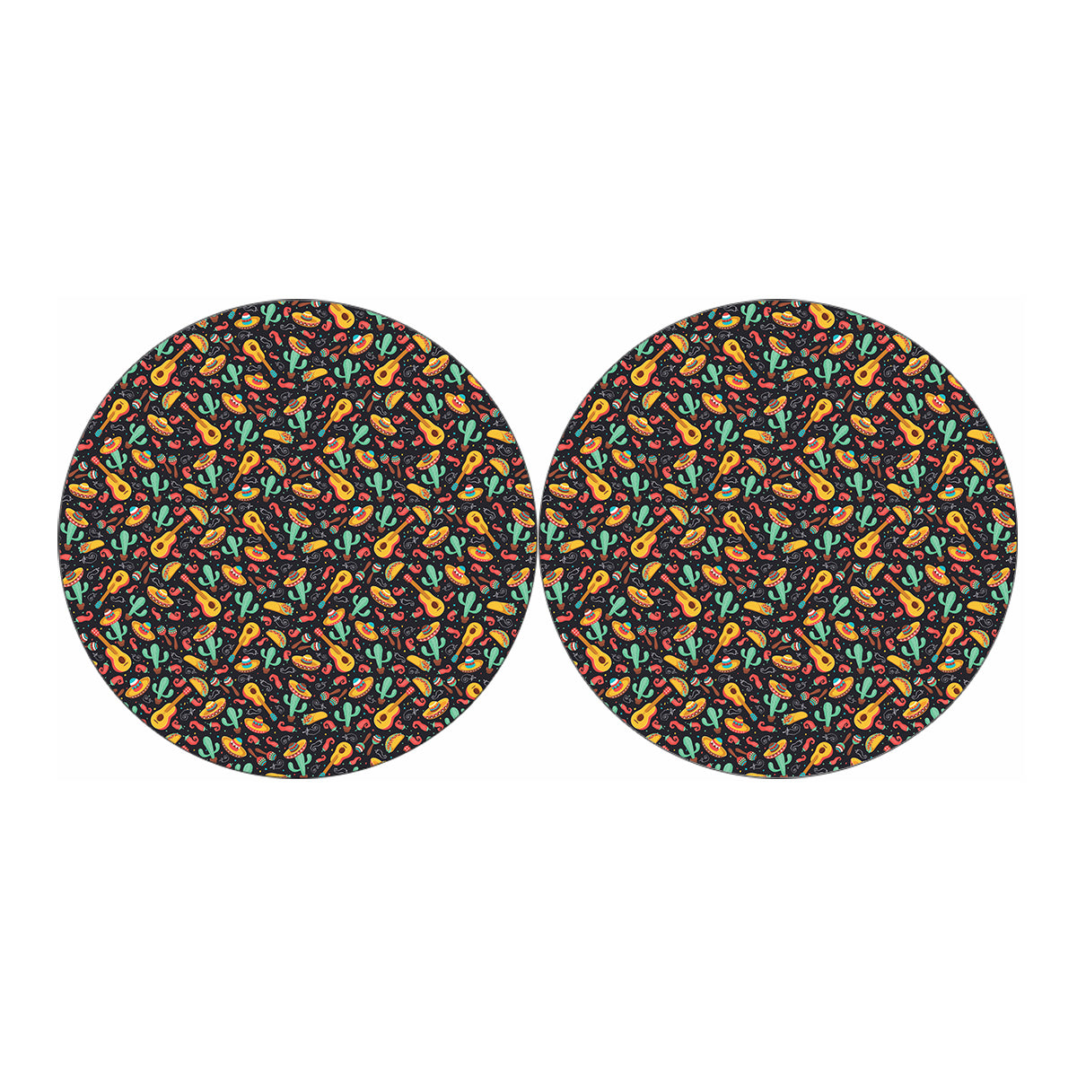 Mexico Cinco de Mayo Pattern Print Car Coasters