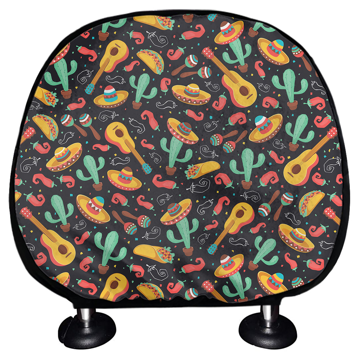 Mexico Cinco de Mayo Pattern Print Car Headrest Covers