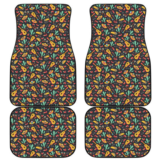 Mexico Cinco de Mayo Pattern Print Front and Back Car Floor Mats