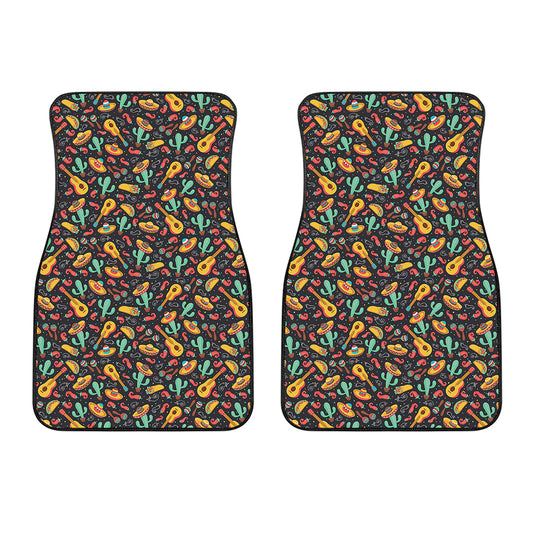 Mexico Cinco de Mayo Pattern Print Front Car Floor Mats