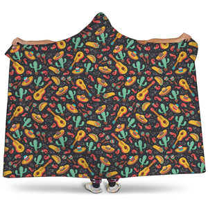 Mexico Cinco de Mayo Pattern Print Hooded Blanket