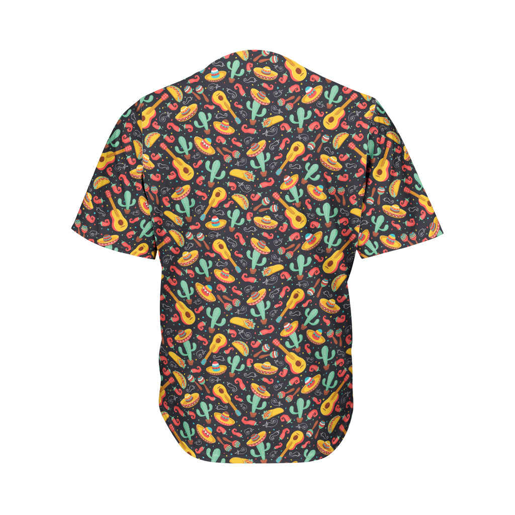 Mexico Cinco de Mayo Pattern Print Men's Baseball Jersey