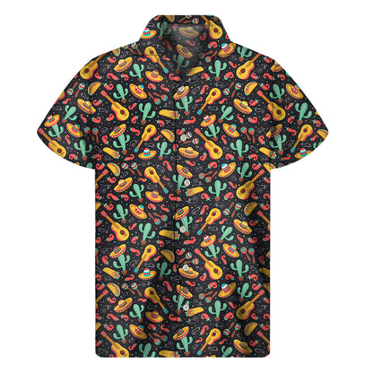 Mexico Cinco de Mayo Pattern Print Men's Short Sleeve Shirt