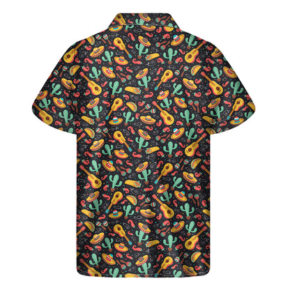 Mexico Cinco de Mayo Pattern Print Men's Short Sleeve Shirt