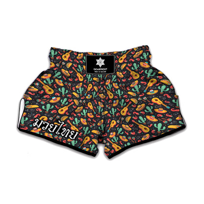 Mexico Cinco de Mayo Pattern Print Muay Thai Boxing Shorts