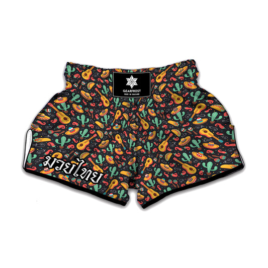 Mexico Cinco de Mayo Pattern Print Muay Thai Boxing Shorts