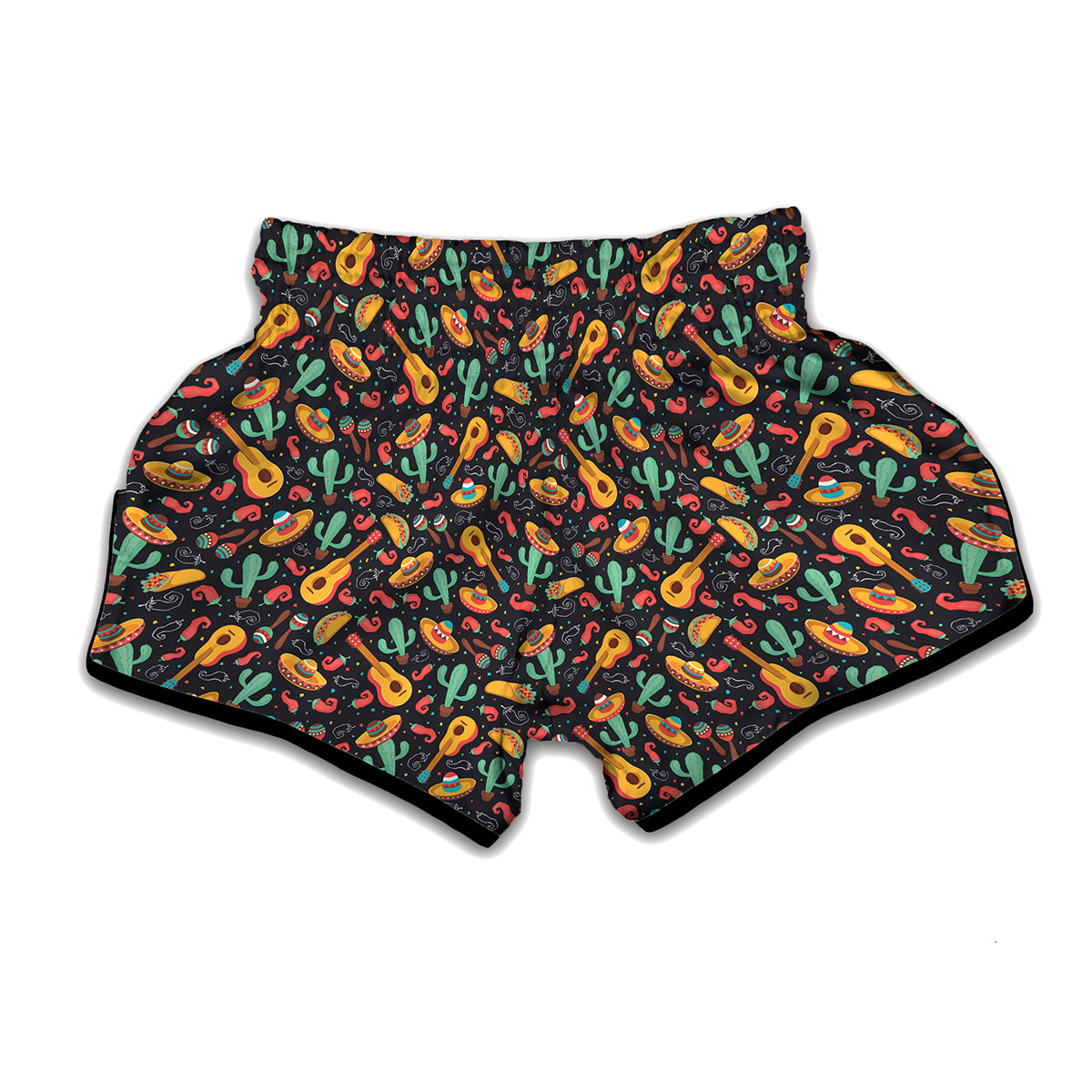 Mexico Cinco de Mayo Pattern Print Muay Thai Boxing Shorts