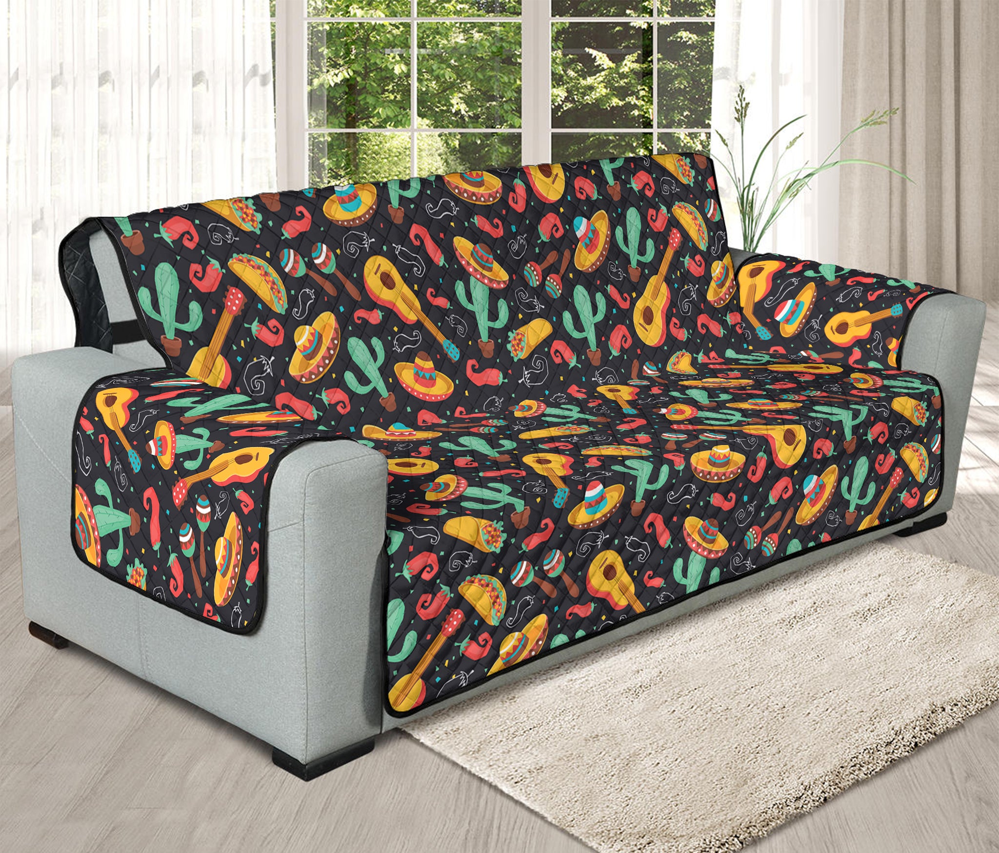 Mexico Cinco de Mayo Pattern Print Oversized Sofa Protector