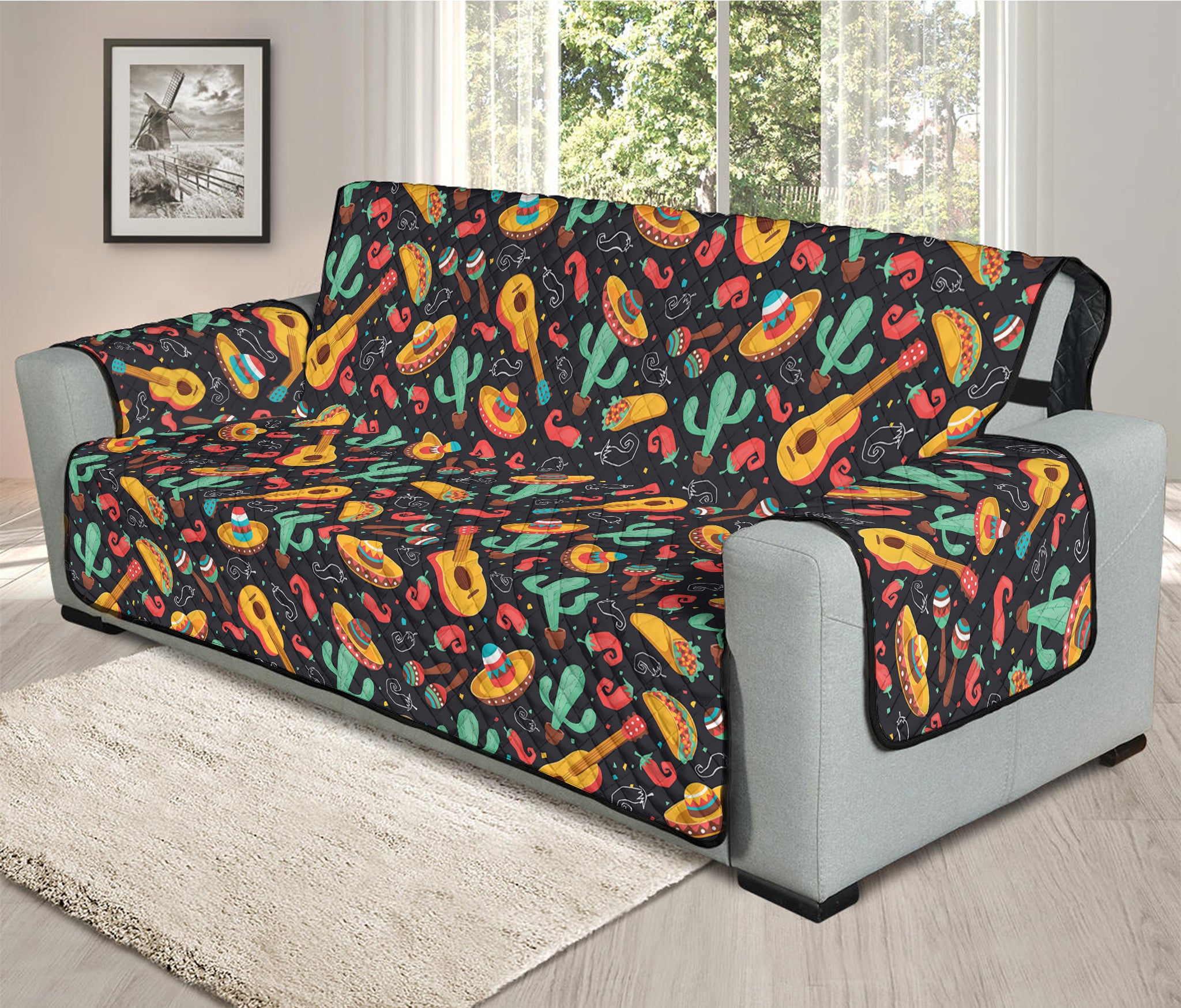 Mexico Cinco de Mayo Pattern Print Oversized Sofa Protector