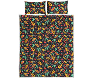 Mexico Cinco de Mayo Pattern Print Quilt Bed Set