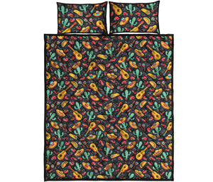 Mexico Cinco de Mayo Pattern Print Quilt Bed Set