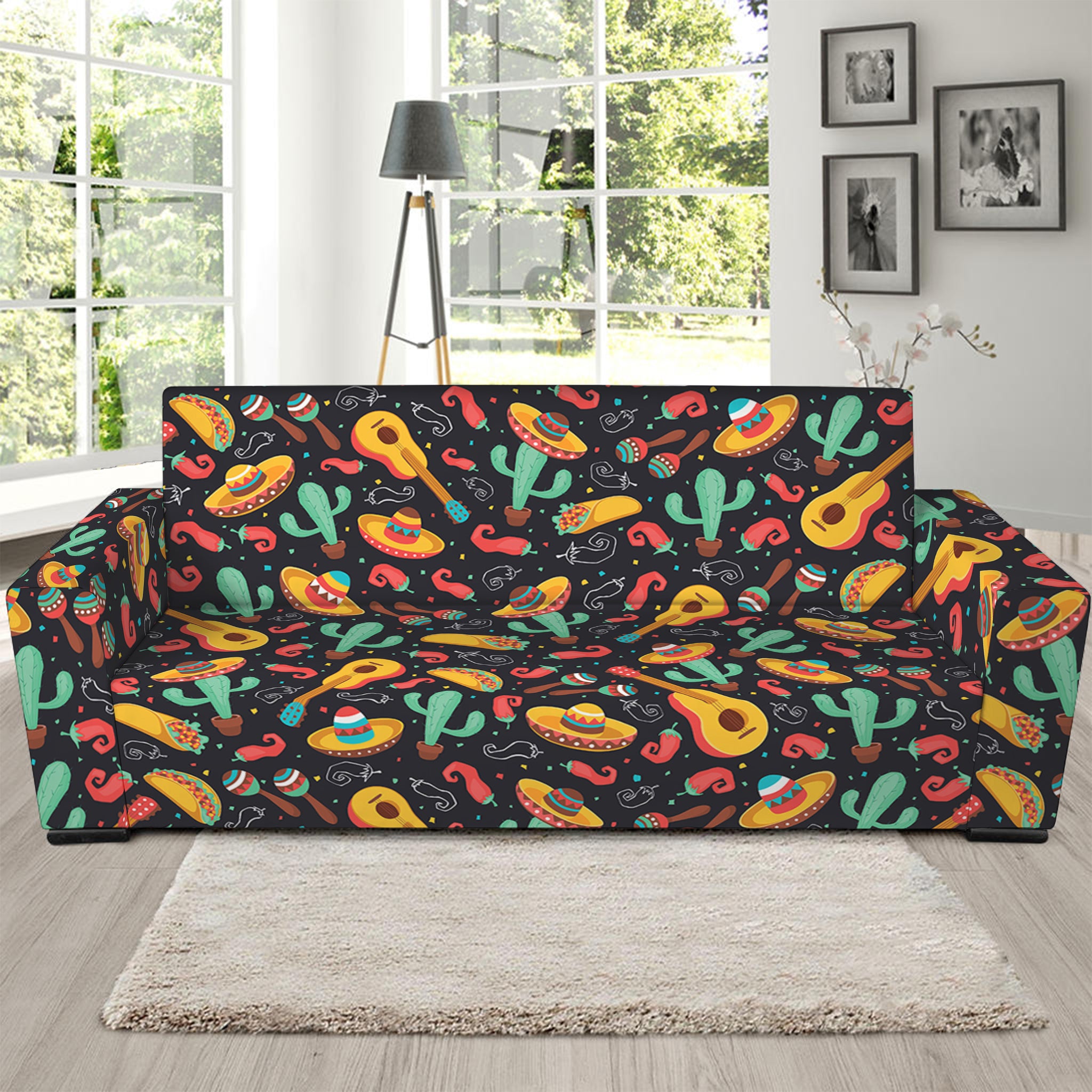 Mexico Cinco de Mayo Pattern Print Sofa Slipcover