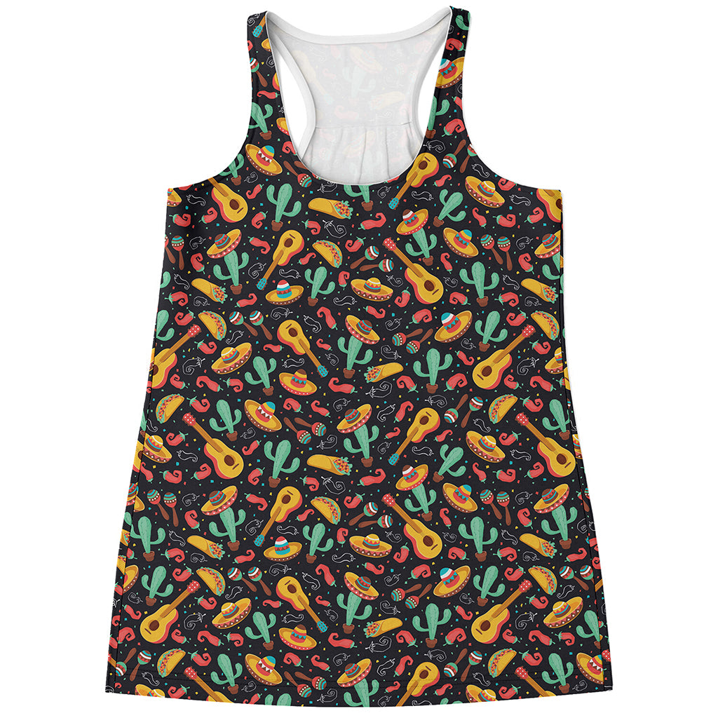 Mexico Cinco de Mayo Pattern Print Women's Racerback Tank Top