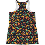 Mexico Cinco de Mayo Pattern Print Women's Racerback Tank Top