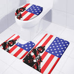 Military American Flag Print 3 Piece Bath Mat Set