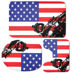 Military American Flag Print 3 Piece Bath Mat Set