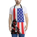 Military American Flag Print Apron