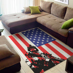 Military American Flag Print Area Rug