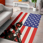 Military American Flag Print Area Rug