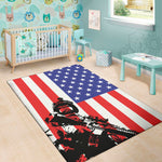 Military American Flag Print Area Rug