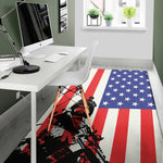 Military American Flag Print Area Rug