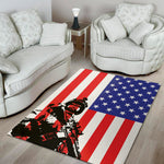 Military American Flag Print Area Rug