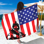 Military American Flag Print Beach Sarong Wrap