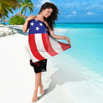 Military American Flag Print Beach Sarong Wrap