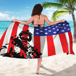 Military American Flag Print Beach Sarong Wrap