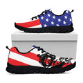 Military American Flag Print Black Running Shoes