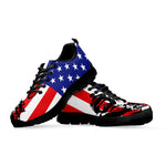 Military American Flag Print Black Sneakers
