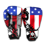 Military American Flag Print Boxing Gloves