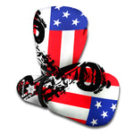 Military American Flag Print Boxing Gloves