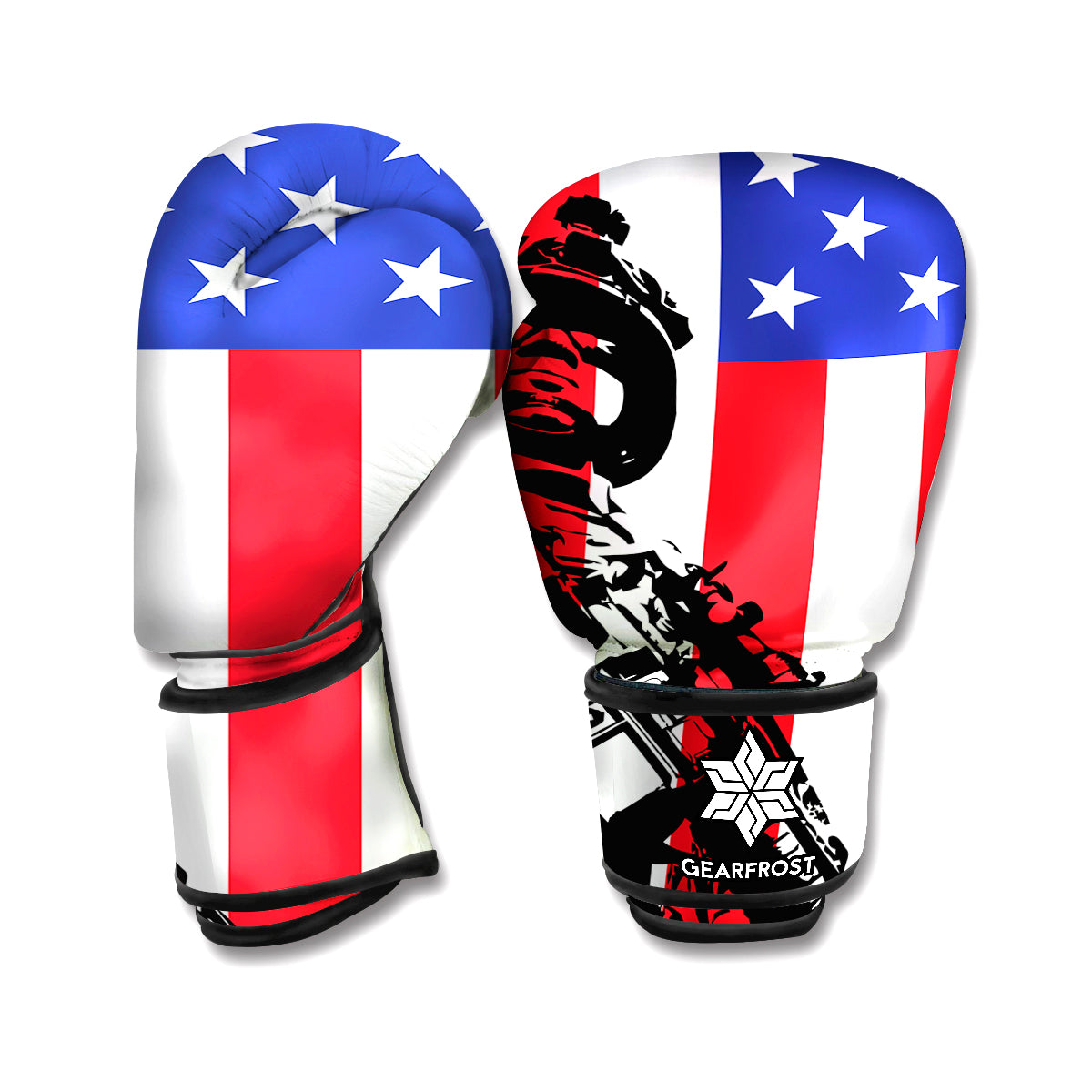 Military American Flag Print Boxing Gloves