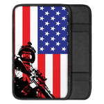 Military American Flag Print Car Center Console Cover