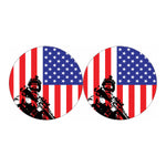 Military American Flag Print Car Coasters
