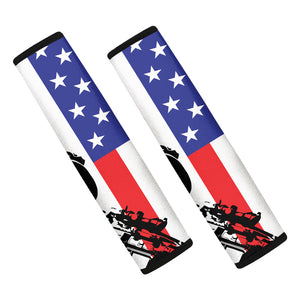 Military American Flag Print Car Seat Belt Covers