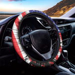 Military American Flag Print Car Steering Wheel Cover