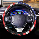 Military American Flag Print Car Steering Wheel Cover