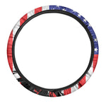 Military American Flag Print Car Steering Wheel Cover