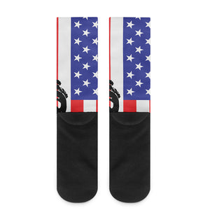 Military American Flag Print Crew Socks