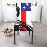 Military American Flag Print Dining Chair Slipcover