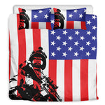 Military American Flag Print Duvet Cover Bedding Set