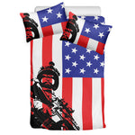 Military American Flag Print Duvet Cover Bedding Set