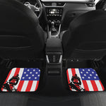 Military American Flag Print Front and Back Car Floor Mats