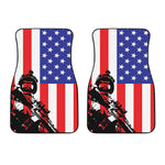 Military American Flag Print Front Car Floor Mats