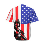 Military American Flag Print Men's Baseball Jersey
