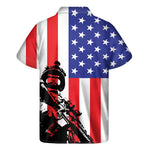 Military American Flag Print Men's Short Sleeve Shirt