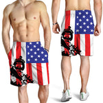 Military American Flag Print Men's Shorts