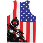 Military American Flag Print Men's Tank Top